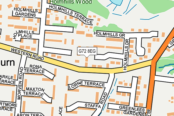 G72 8EG map - OS OpenMap – Local (Ordnance Survey)