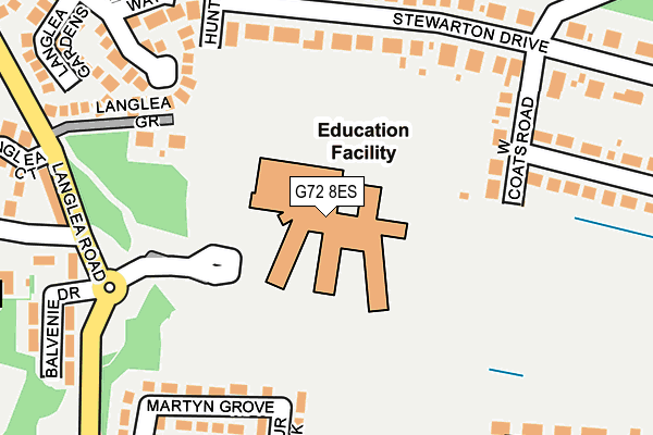 G72 8ES map - OS OpenMap – Local (Ordnance Survey)