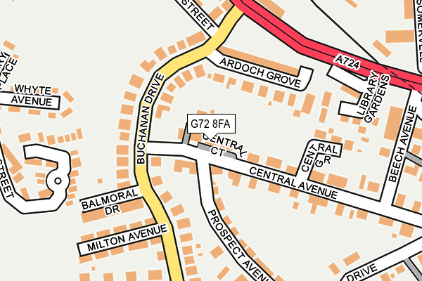 G72 8FA map - OS OpenMap – Local (Ordnance Survey)