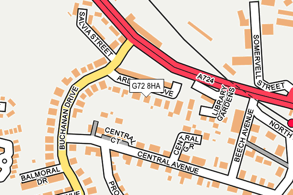 G72 8HA map - OS OpenMap – Local (Ordnance Survey)