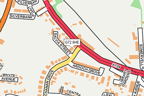G72 8HE map - OS OpenMap – Local (Ordnance Survey)