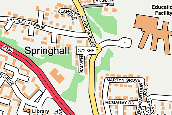 G72 8HF map - OS OpenMap – Local (Ordnance Survey)