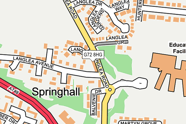 G72 8HG map - OS OpenMap – Local (Ordnance Survey)