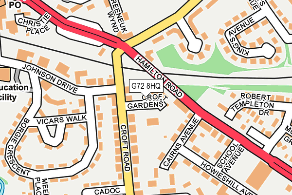 G72 8HQ map - OS OpenMap – Local (Ordnance Survey)
