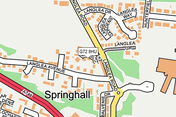 G72 8HU map - OS OpenMap – Local (Ordnance Survey)
