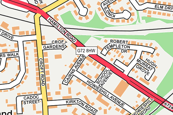 G72 8HW map - OS OpenMap – Local (Ordnance Survey)