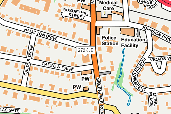 G72 8JE map - OS OpenMap – Local (Ordnance Survey)