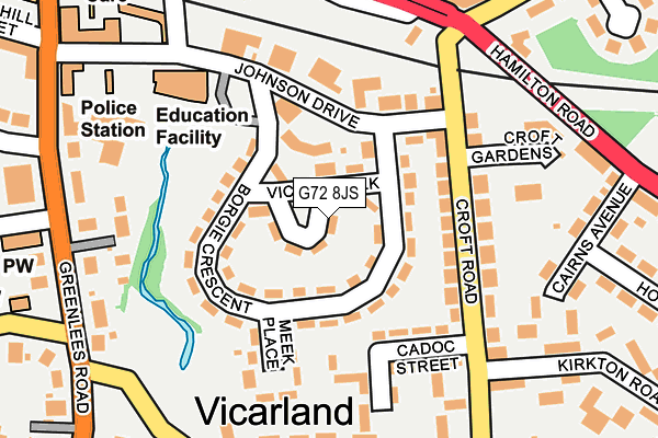 G72 8JS map - OS OpenMap – Local (Ordnance Survey)