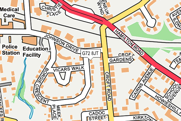 G72 8JT map - OS OpenMap – Local (Ordnance Survey)