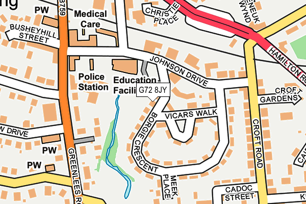 G72 8JY map - OS OpenMap – Local (Ordnance Survey)