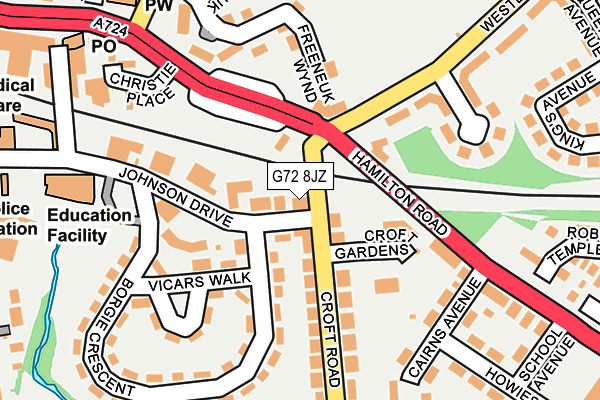 G72 8JZ map - OS OpenMap – Local (Ordnance Survey)