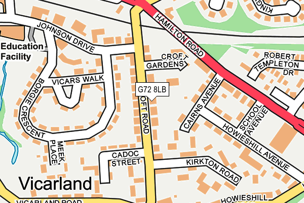 G72 8LB map - OS OpenMap – Local (Ordnance Survey)