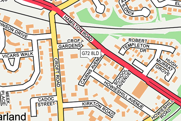 G72 8LD map - OS OpenMap – Local (Ordnance Survey)