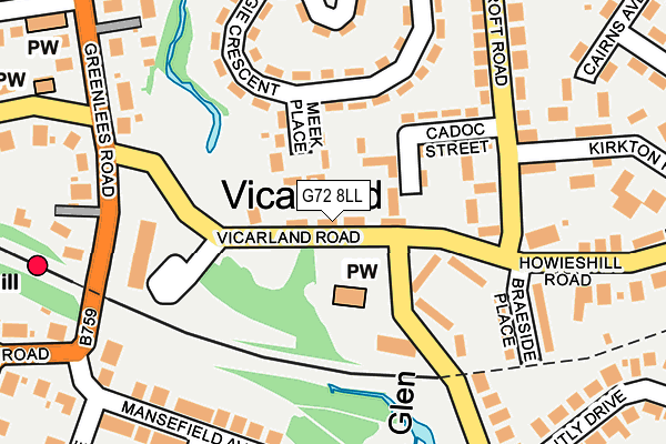 G72 8LL map - OS OpenMap – Local (Ordnance Survey)