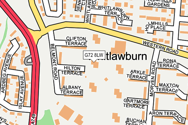 G72 8LW map - OS OpenMap – Local (Ordnance Survey)