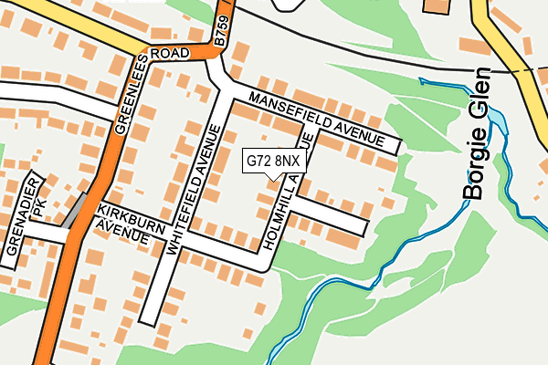 G72 8NX map - OS OpenMap – Local (Ordnance Survey)