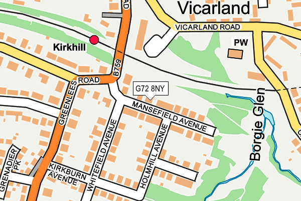 G72 8NY map - OS OpenMap – Local (Ordnance Survey)