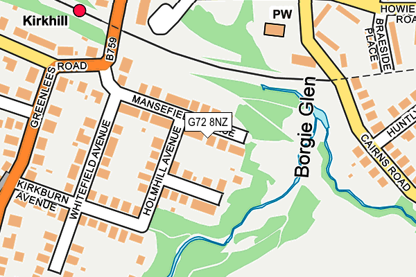 G72 8NZ map - OS OpenMap – Local (Ordnance Survey)