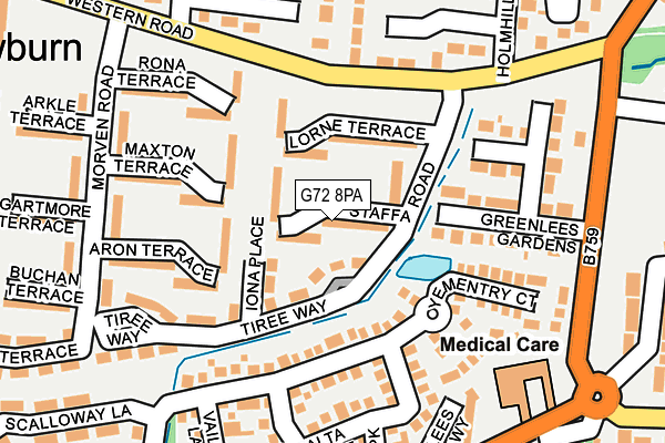 G72 8PA map - OS OpenMap – Local (Ordnance Survey)