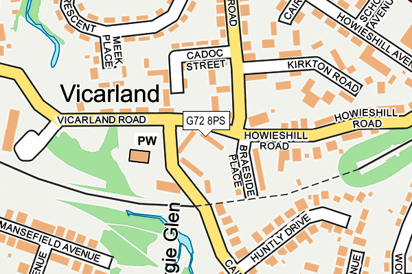 G72 8PS map - OS OpenMap – Local (Ordnance Survey)