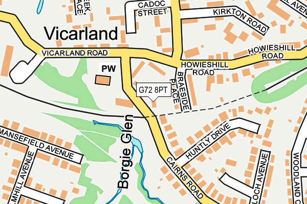 G72 8PT map - OS OpenMap – Local (Ordnance Survey)