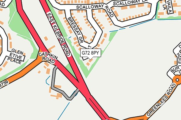 G72 8PY map - OS OpenMap – Local (Ordnance Survey)