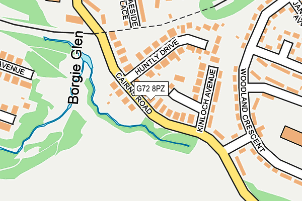 G72 8PZ map - OS OpenMap – Local (Ordnance Survey)