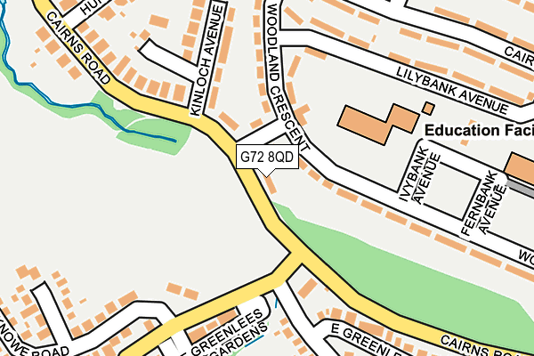 G72 8QD map - OS OpenMap – Local (Ordnance Survey)