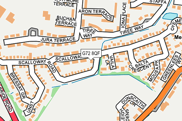 G72 8QF map - OS OpenMap – Local (Ordnance Survey)