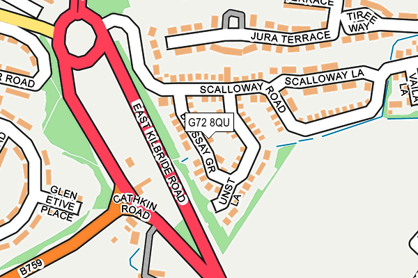 G72 8QU map - OS OpenMap – Local (Ordnance Survey)