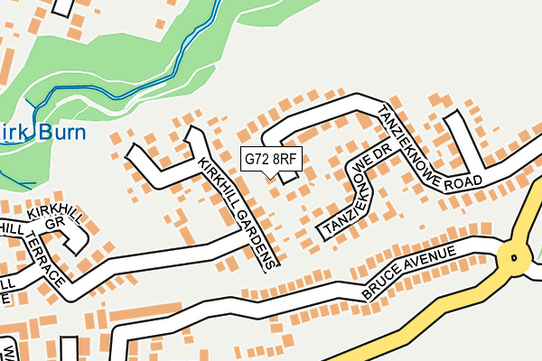 G72 8RF map - OS OpenMap – Local (Ordnance Survey)
