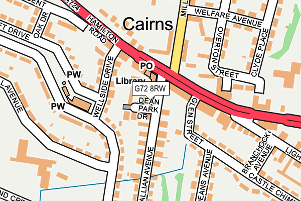 G72 8RW map - OS OpenMap – Local (Ordnance Survey)
