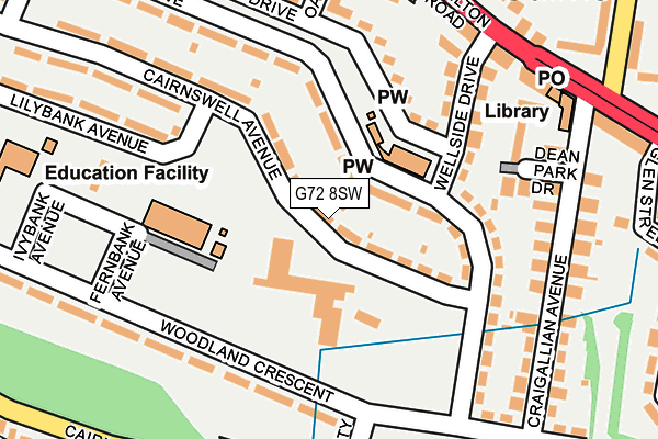 G72 8SW map - OS OpenMap – Local (Ordnance Survey)