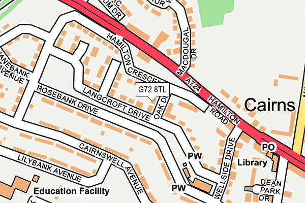 G72 8TL map - OS OpenMap – Local (Ordnance Survey)
