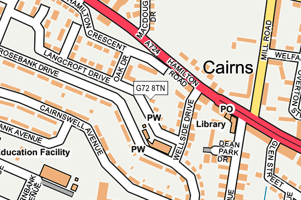 G72 8TN map - OS OpenMap – Local (Ordnance Survey)