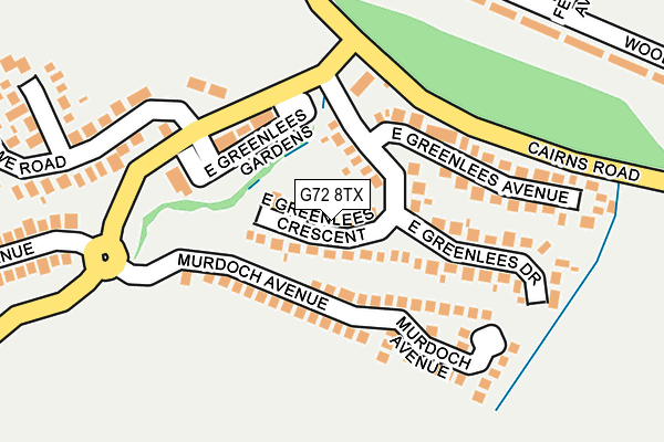 G72 8TX map - OS OpenMap – Local (Ordnance Survey)