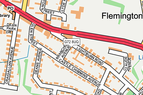 G72 8UQ map - OS OpenMap – Local (Ordnance Survey)