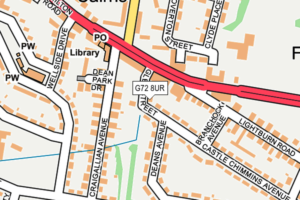 G72 8UR map - OS OpenMap – Local (Ordnance Survey)