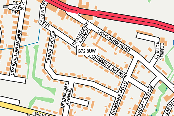 G72 8UW map - OS OpenMap – Local (Ordnance Survey)