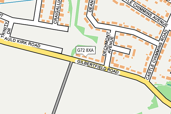 G72 8XA map - OS OpenMap – Local (Ordnance Survey)