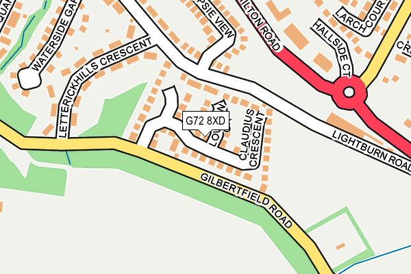G72 8XD map - OS OpenMap – Local (Ordnance Survey)