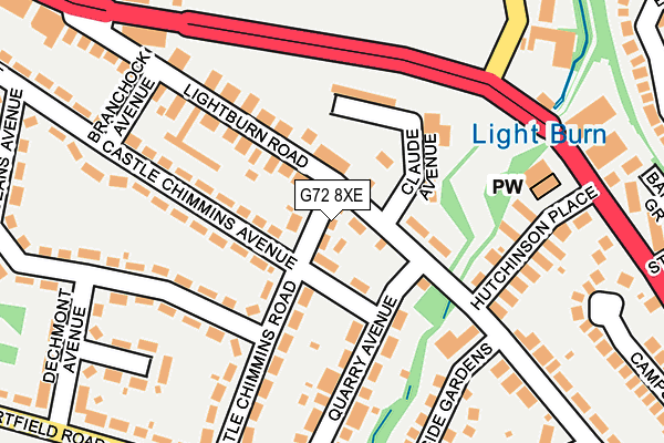 G72 8XE map - OS OpenMap – Local (Ordnance Survey)