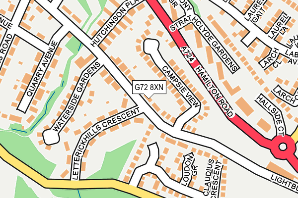 G72 8XN map - OS OpenMap – Local (Ordnance Survey)