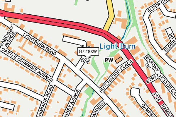 G72 8XW map - OS OpenMap – Local (Ordnance Survey)