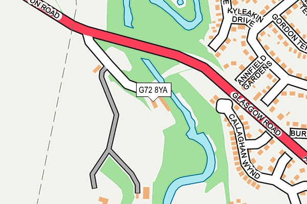 G72 8YA map - OS OpenMap – Local (Ordnance Survey)