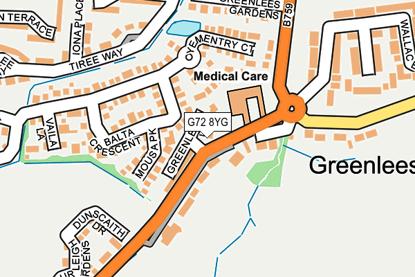 G72 8YG map - OS OpenMap – Local (Ordnance Survey)