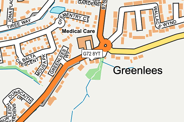 G72 8YT map - OS OpenMap – Local (Ordnance Survey)