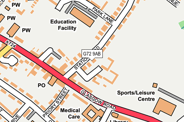 G72 9AB map - OS OpenMap – Local (Ordnance Survey)