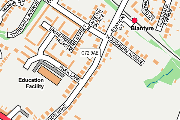 G72 9AE map - OS OpenMap – Local (Ordnance Survey)