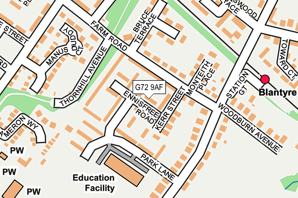 G72 9AF map - OS OpenMap – Local (Ordnance Survey)